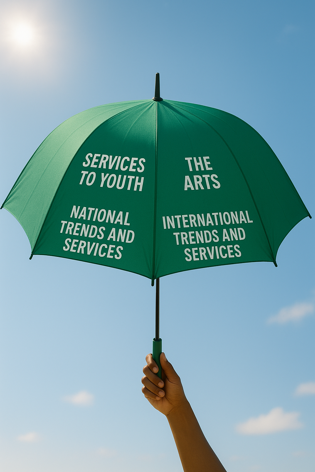 Graphic with blue sky and cloud